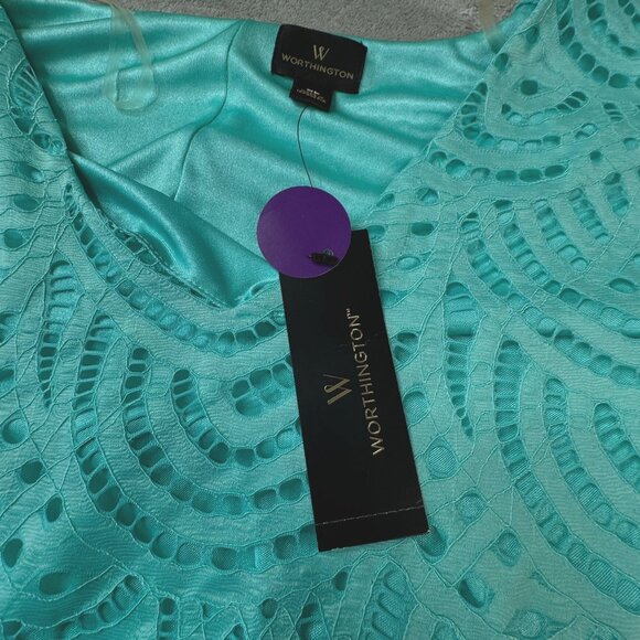 Worthington BRAND NEW Dress Size‎ XL Teal Green Beautiful! - Picture 5 of 12